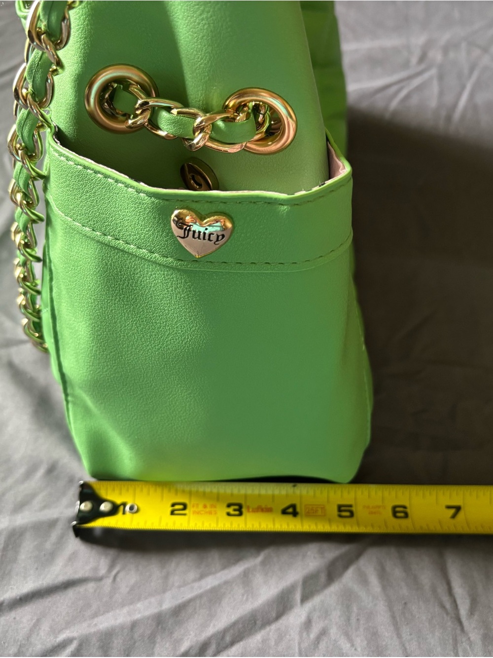 Juicy Couture Lime Green Quilted Chain-Handle Shoulder Bag - Picture 6 of 8